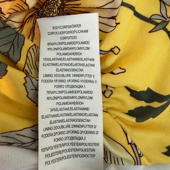 NWT! Lucky Brand Cruisin Coronado One Piece Halter Swimsuit in Yellow Floral. 2X - Picture 12 of 13